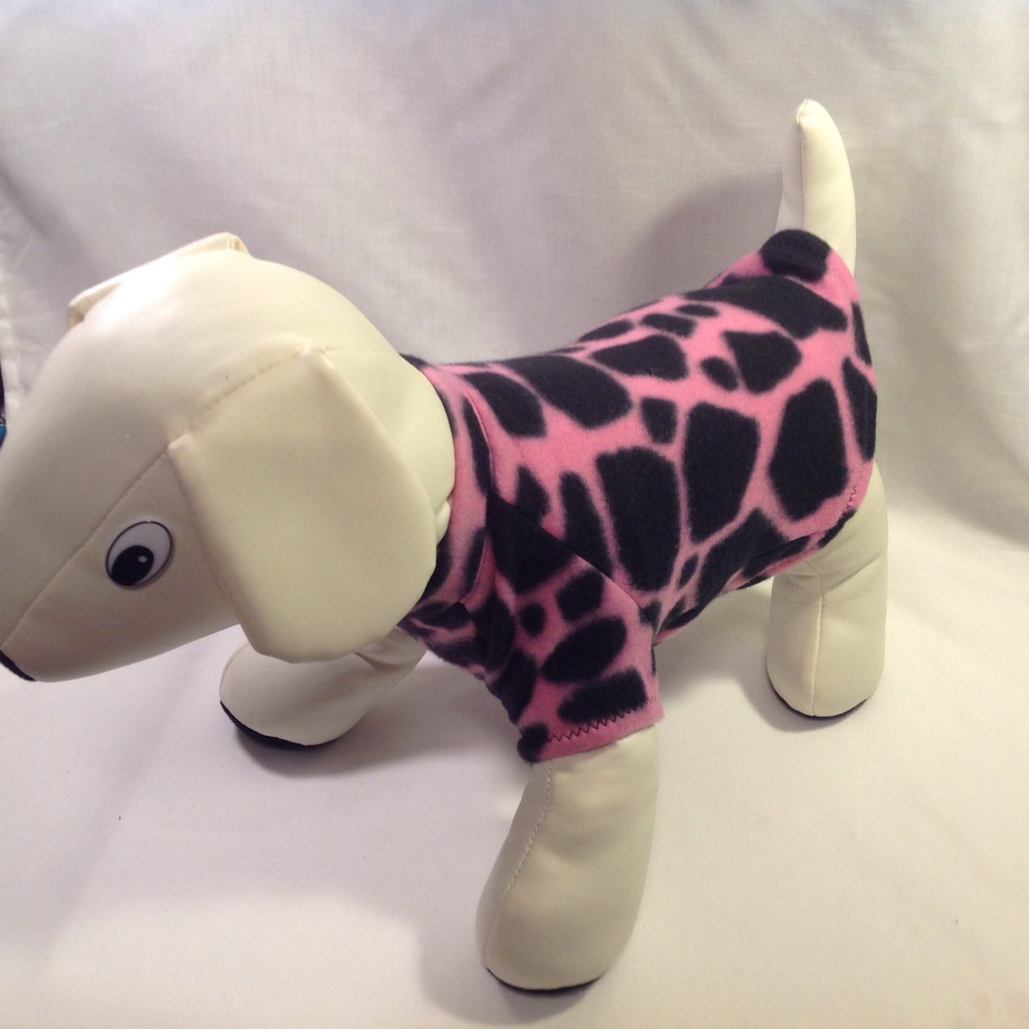 dog shirt MEDIUM pink and black giraffe dog shirts fleece sweater sweatshirt puppy