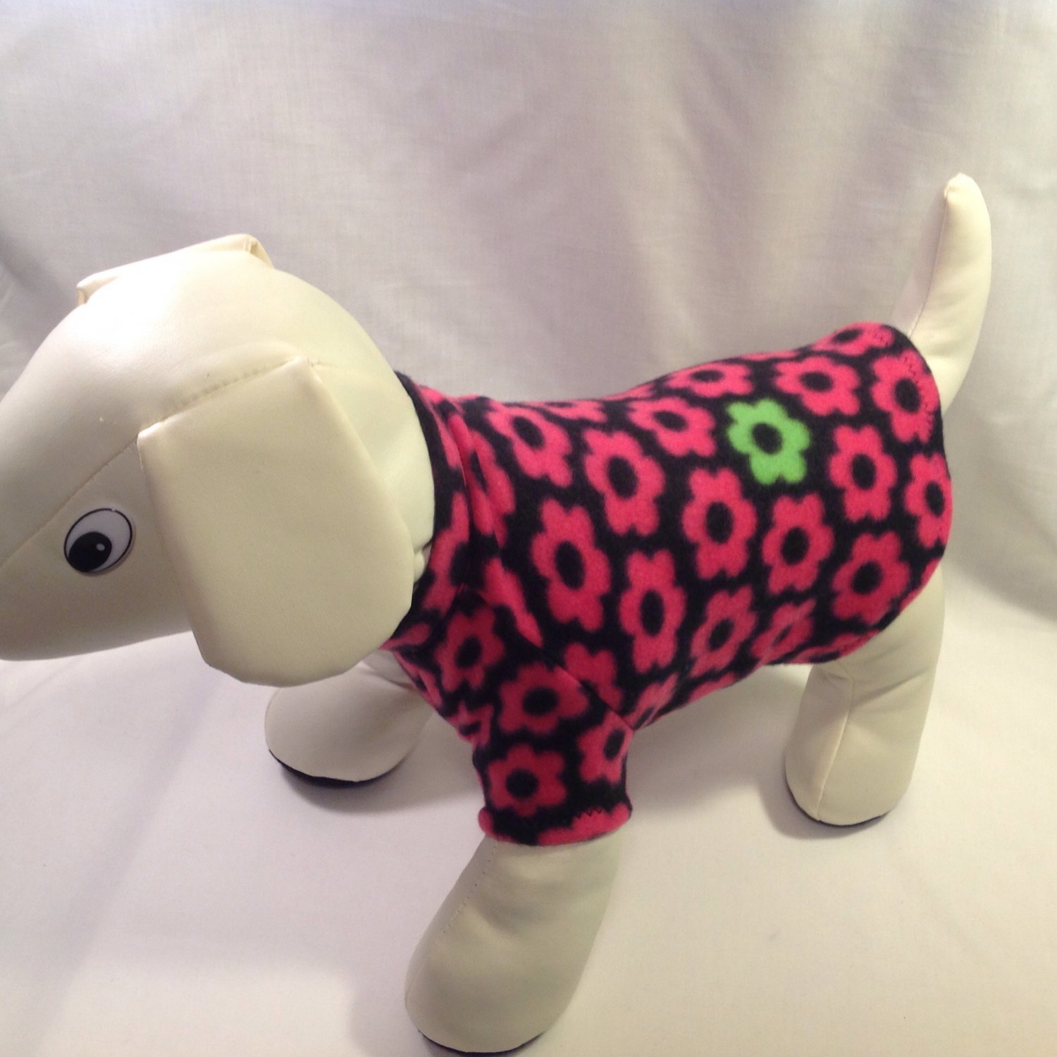 dog shirt MEDIUM black with pink daisies dog shirts fleece sweater sweatshirt puppy