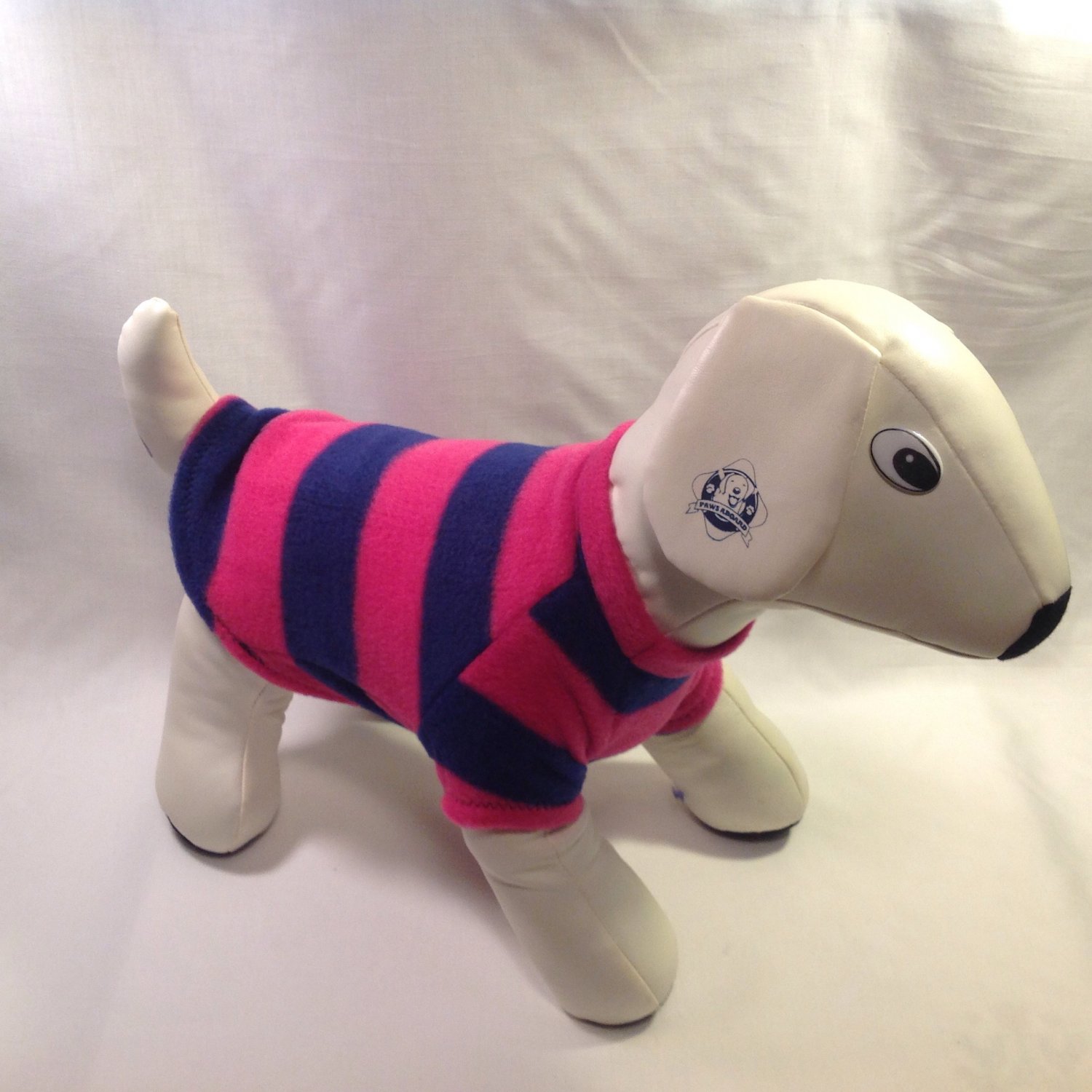dog shirt MEDIUM pink and navy striped dog shirts fleece sweater sweatshirt puppy