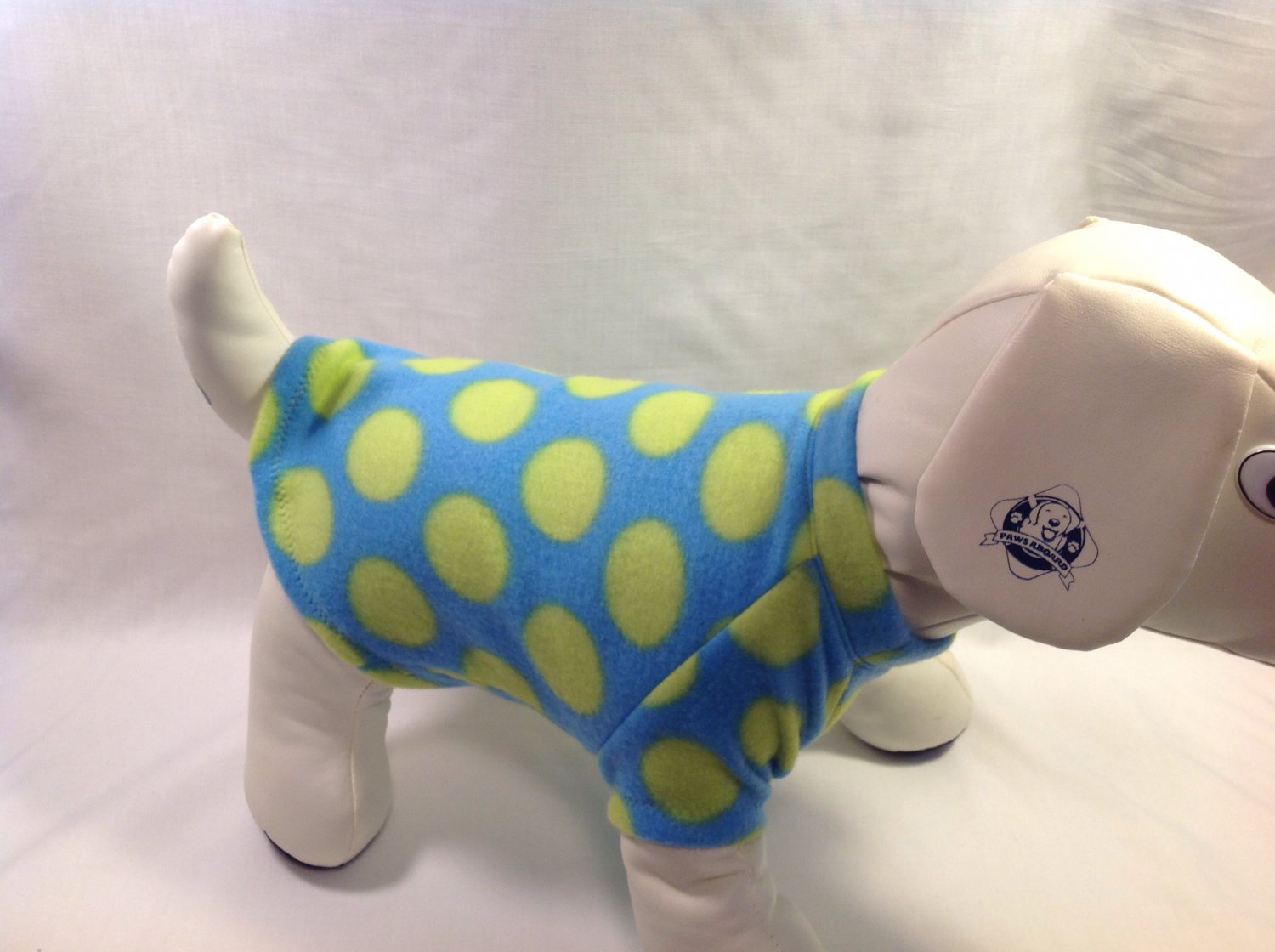 dog shirt LARGE blue lime dots dog shirts fleece sweater sweatshirt puppy