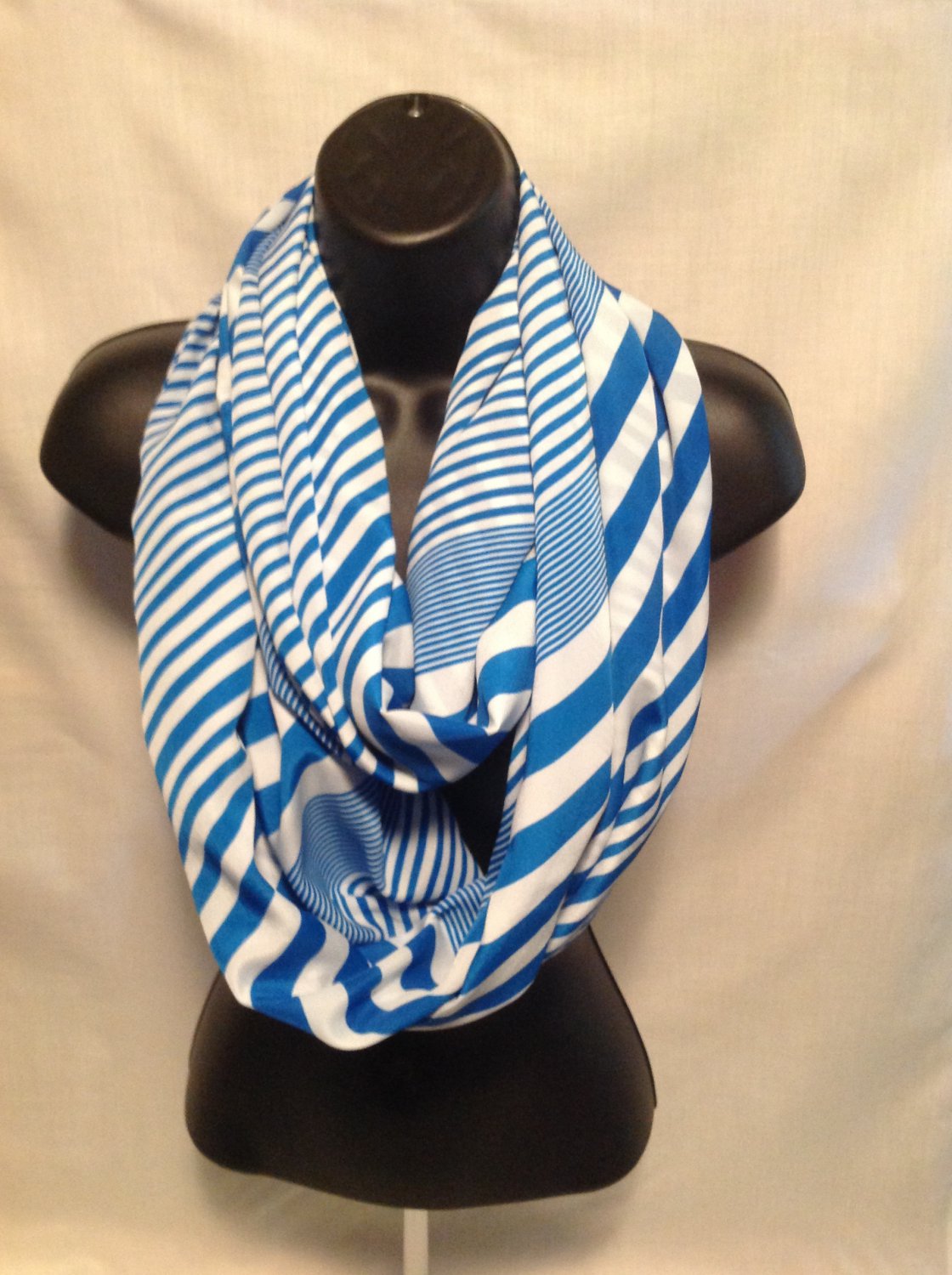infinity scarf women blue striped shawl scarves nautical