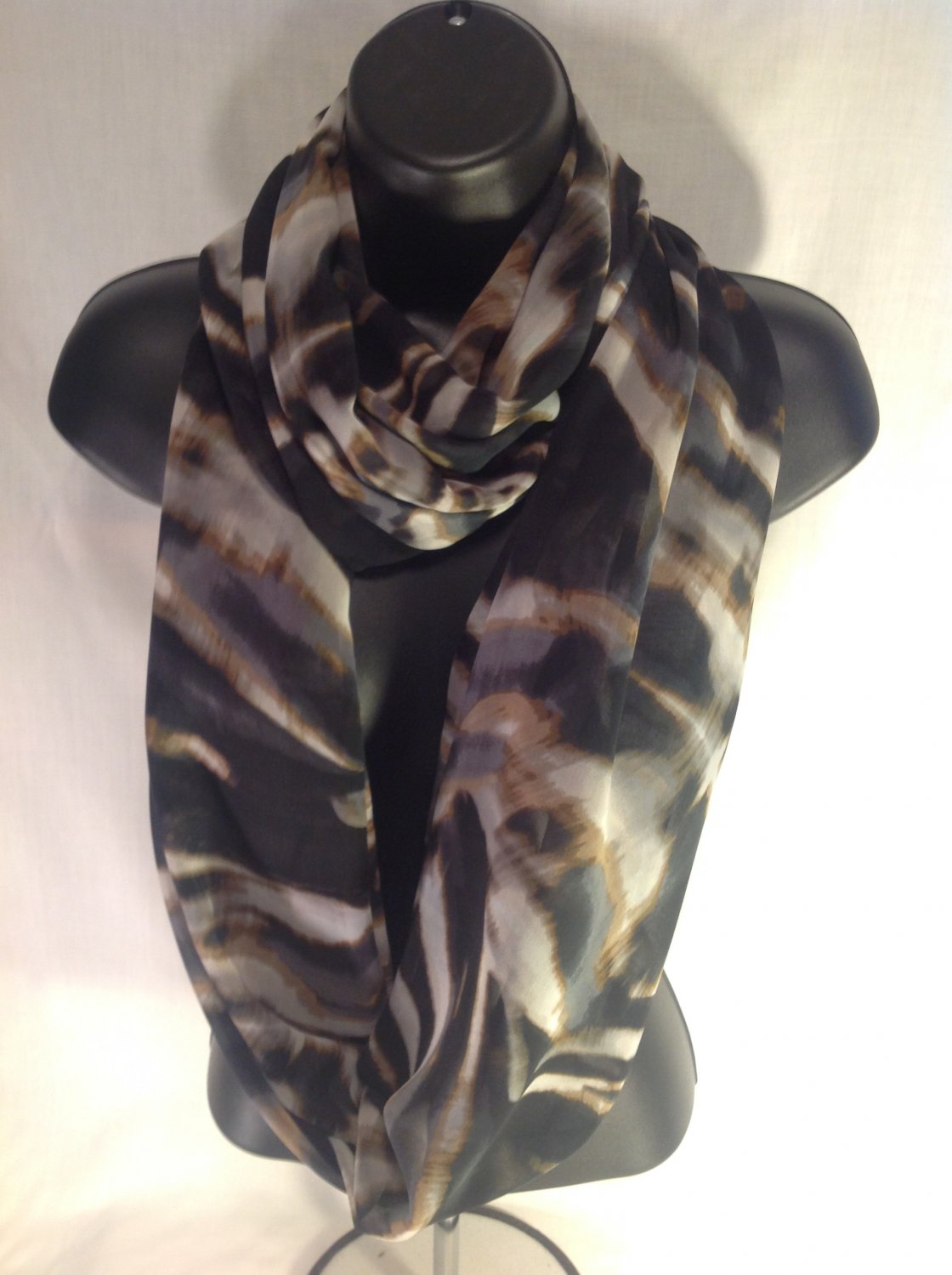 infinity scarf women chiffon black tye dye shawl scarves