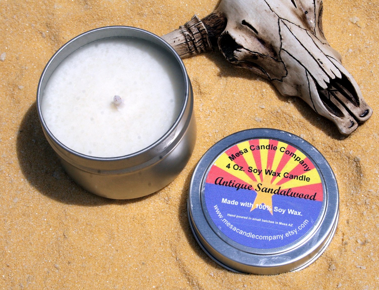 Antique Sandalwood Scented 4 Oz. Soy Candle