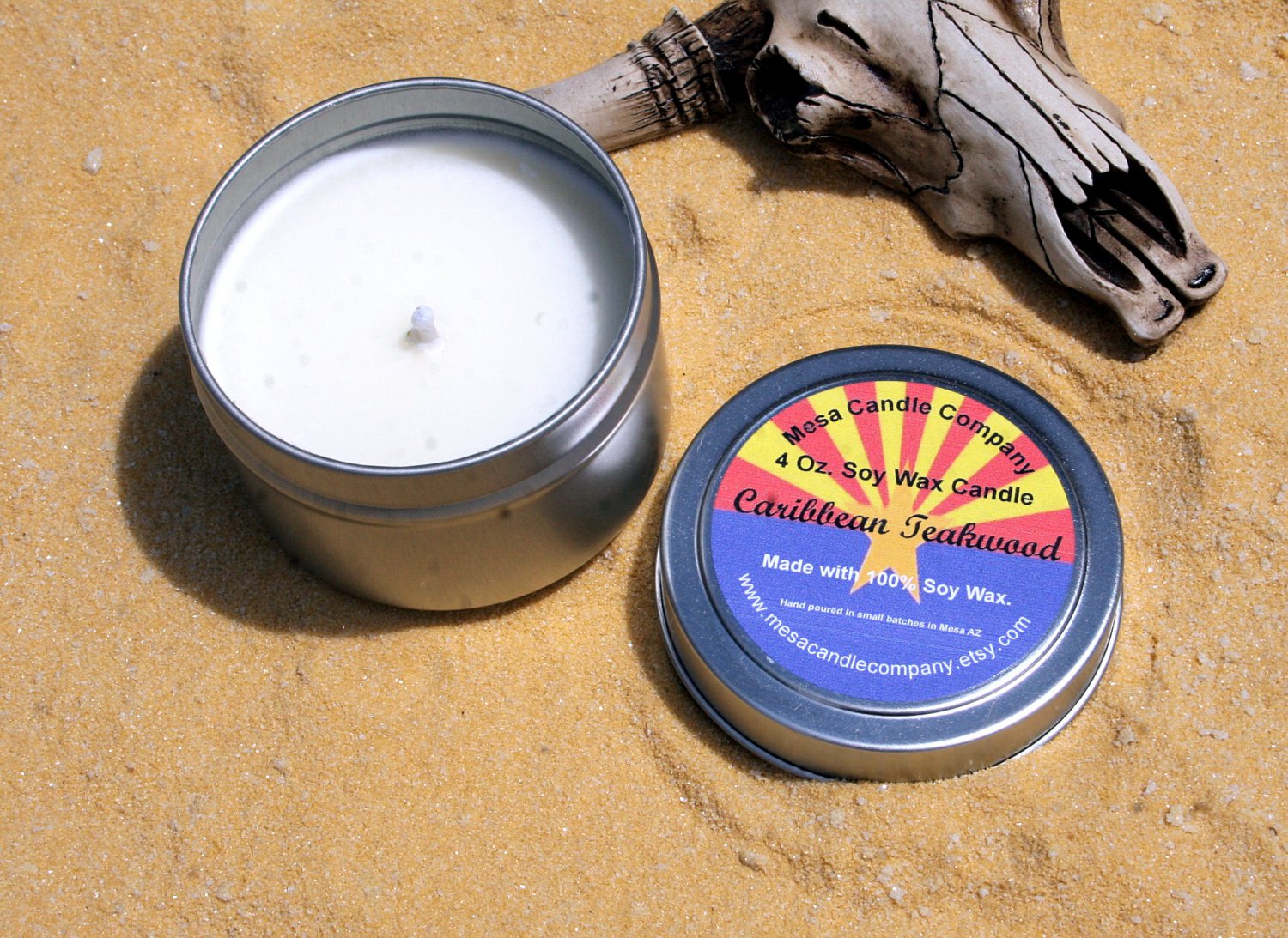 Caribbean Teakwood Scented 4 Oz. Soy Candle