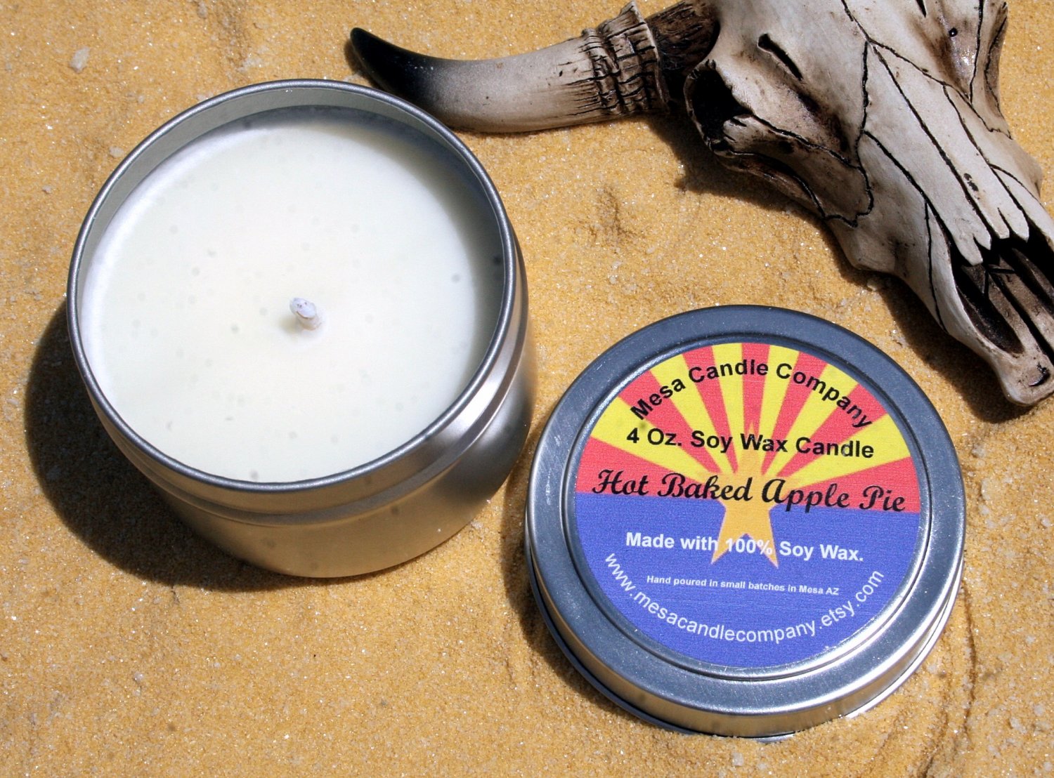 Hot Baked Apple Pie Scented Soy Candle 4 Oz.