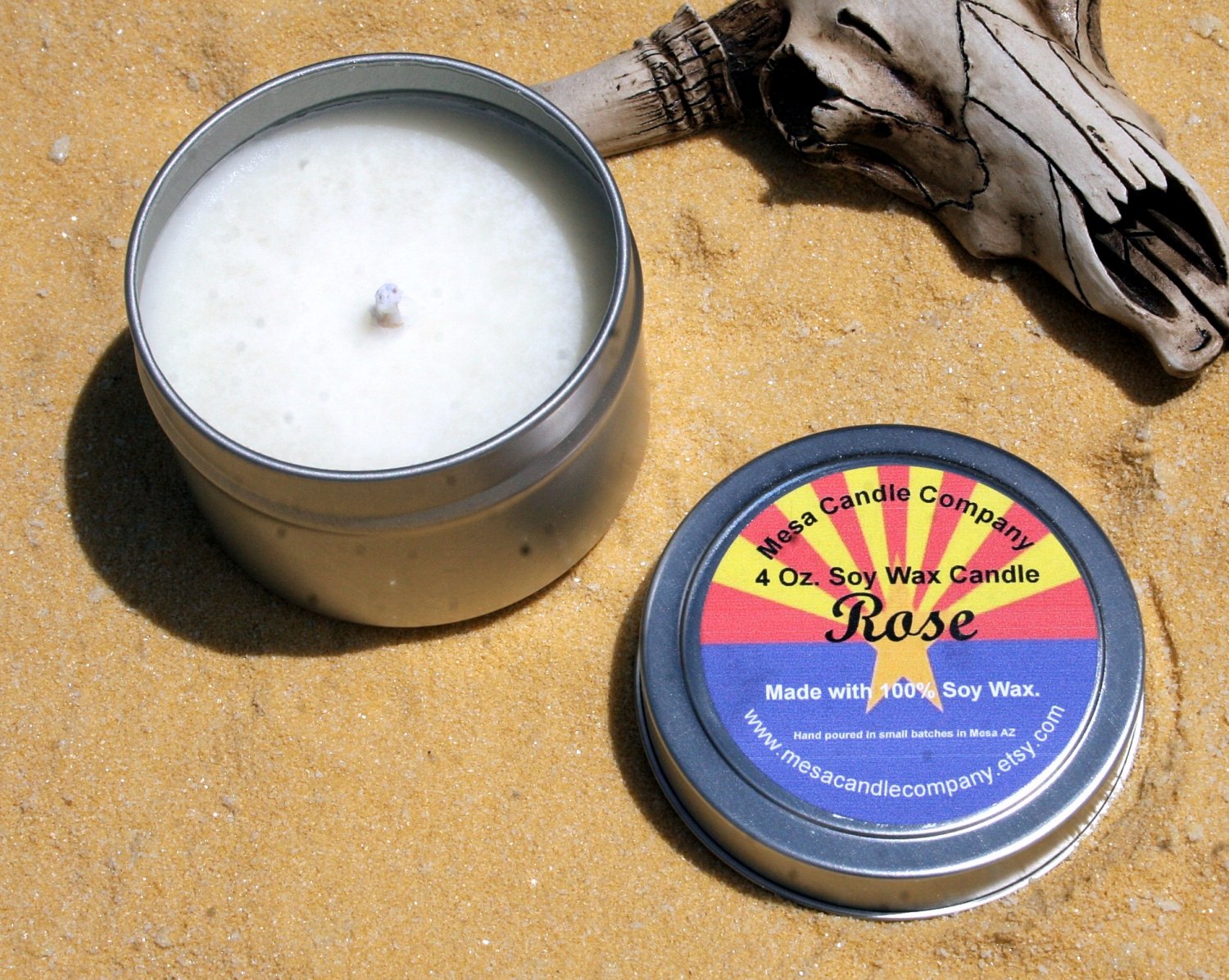 Rose Scented Soy Candle 4 Oz.