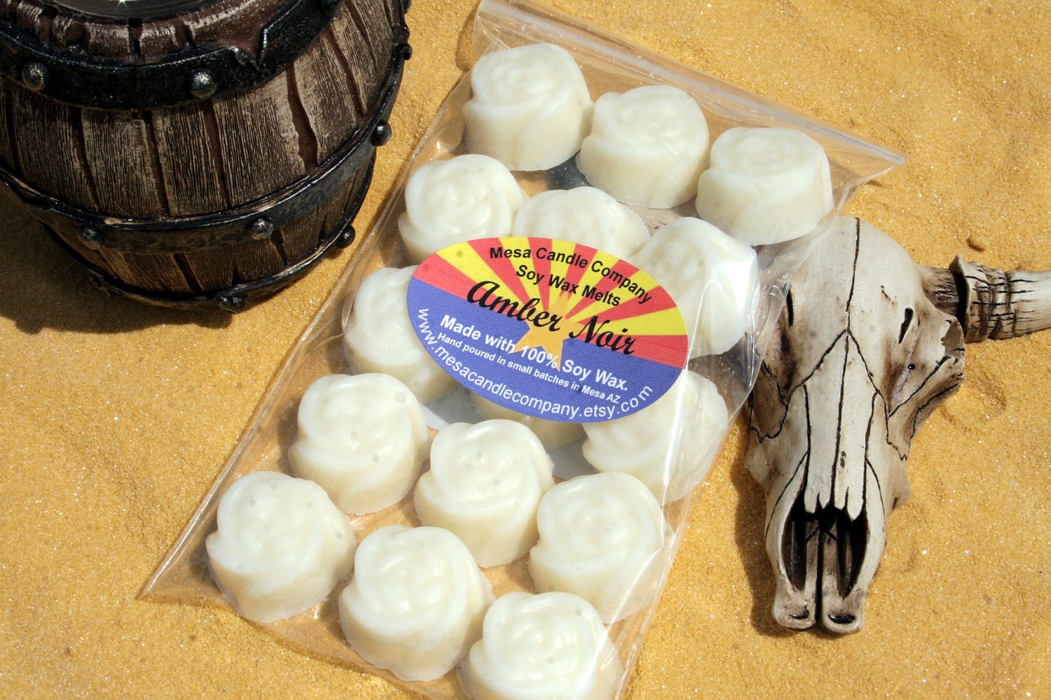 Amber Noir Scented Soy Wax Melts "Desert Rose" Style