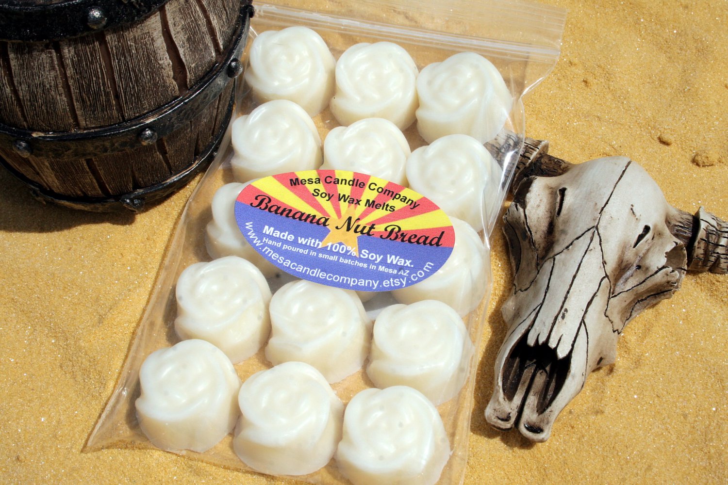 Banana Nut Bread Scented Soy Wax Melts "Desert Rose" Style