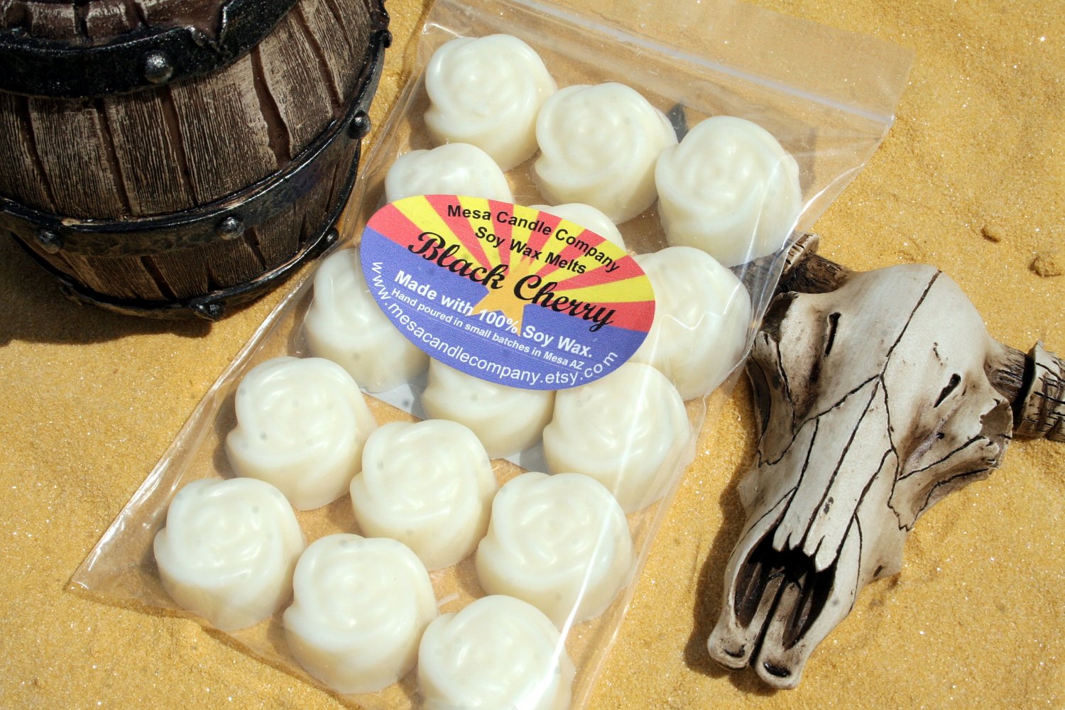 Black Cherry Scented Soy Wax Melts "Desert Rose" Style