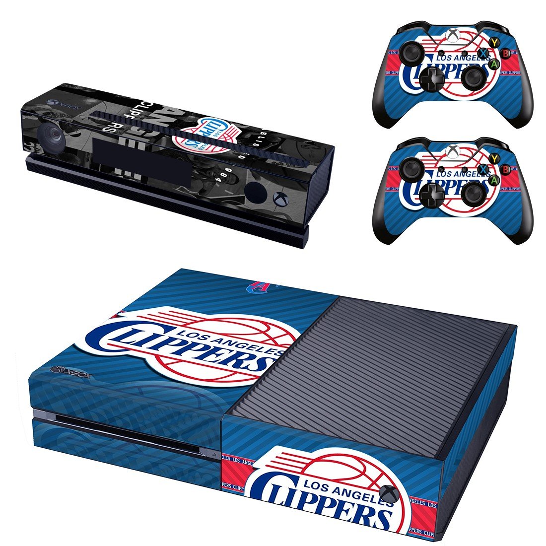 Clippers Basketball Team skin decal for Xbox one console and 2 controllers
