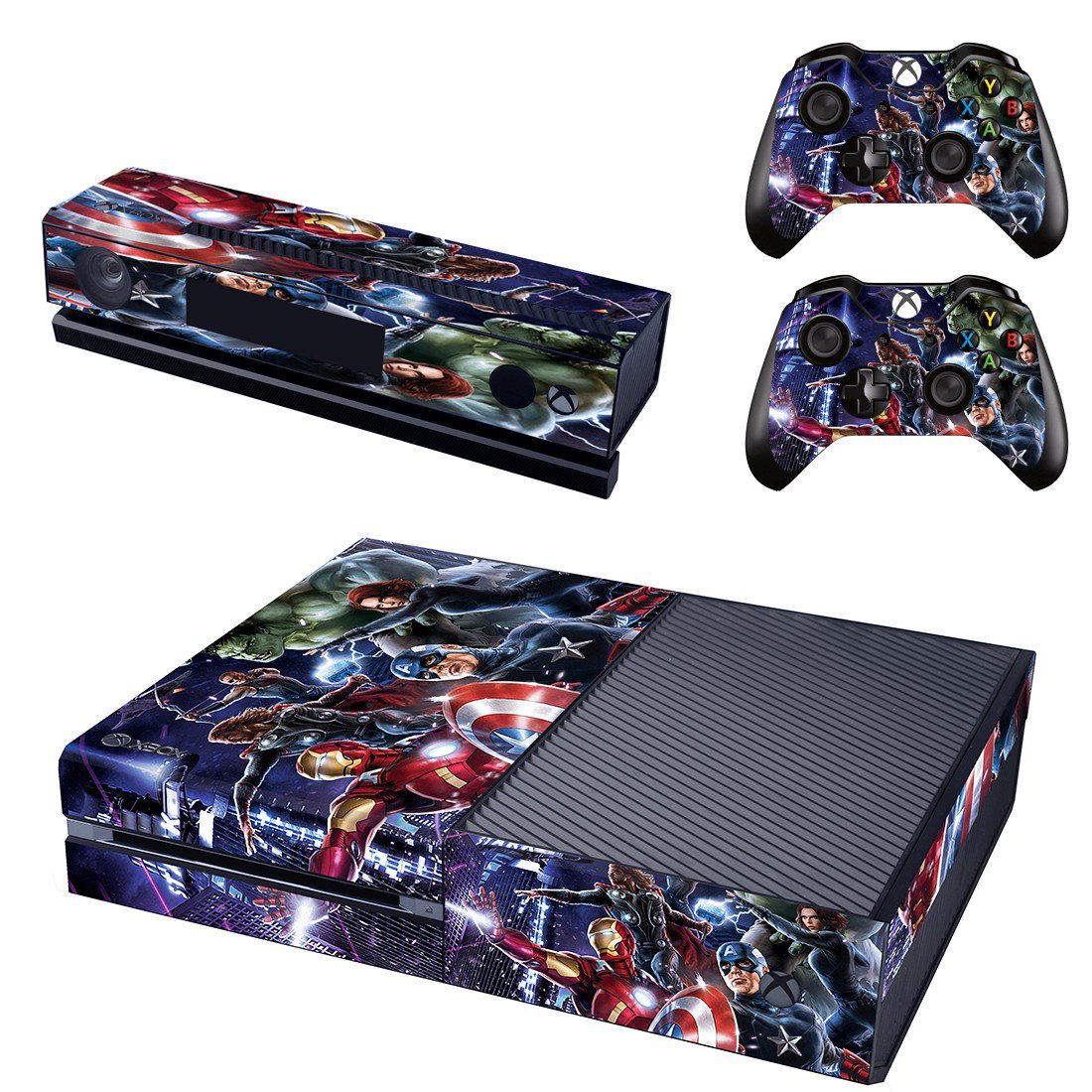 Avengers Age of Ultron skin decal for Xbox one console and 2 controllers