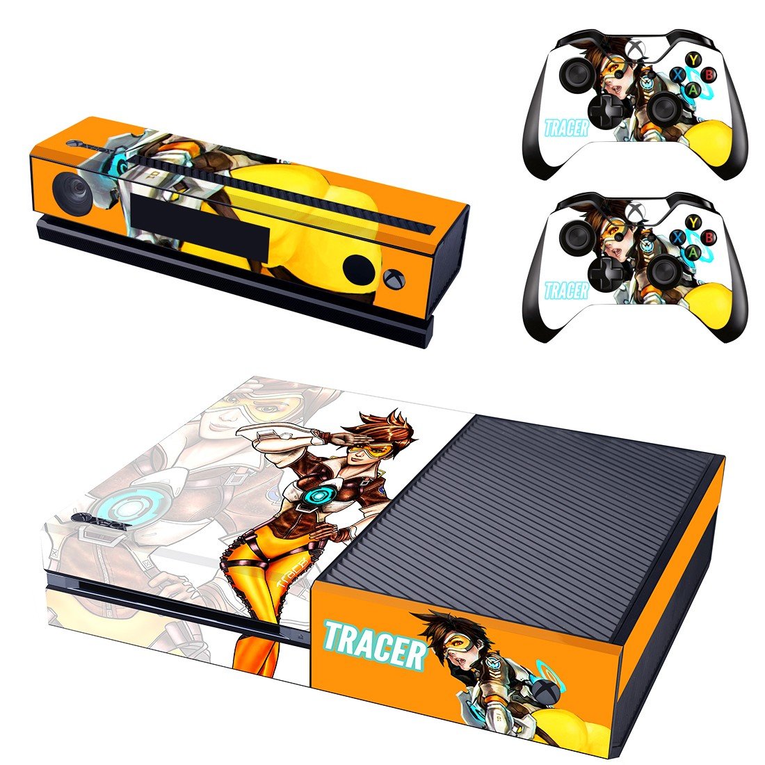 Tracer Fictional Character skin decal for Xbox one console and 2 controllers