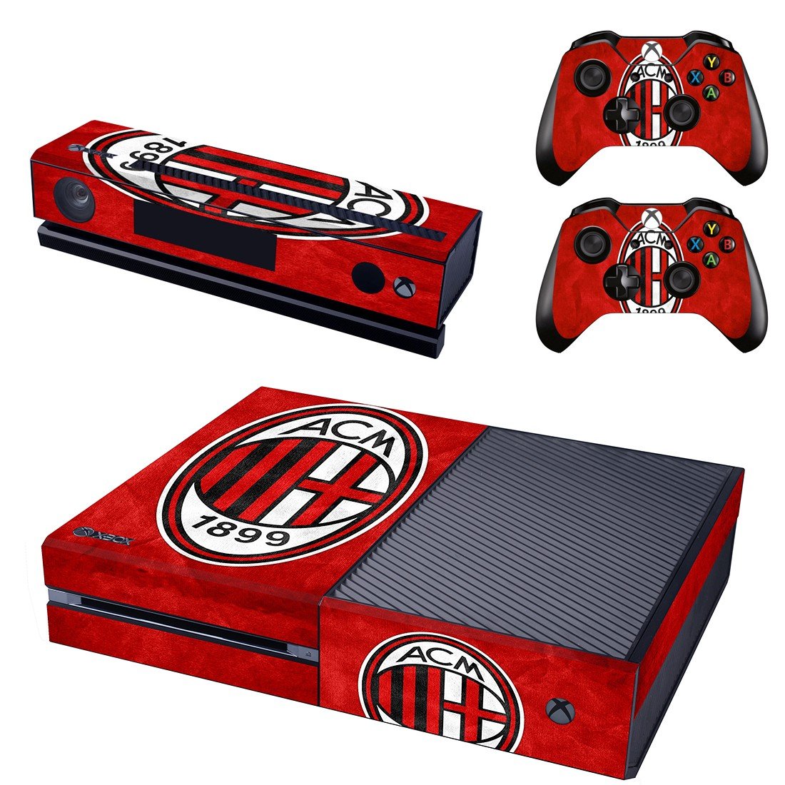 red acmilan 1899 skin decal for Xbox one console and controllers