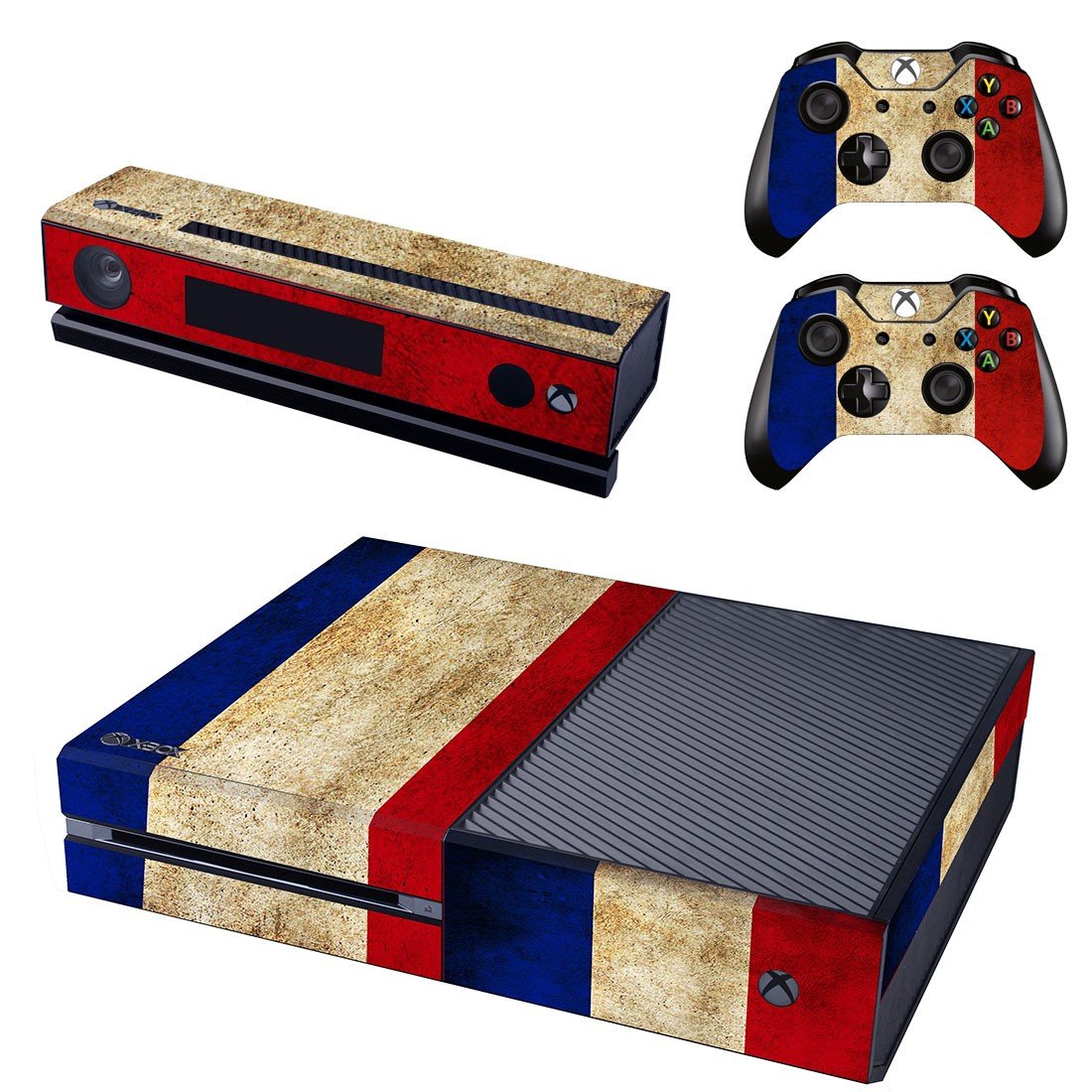 tri color skin decal for Xbox one console and controllers