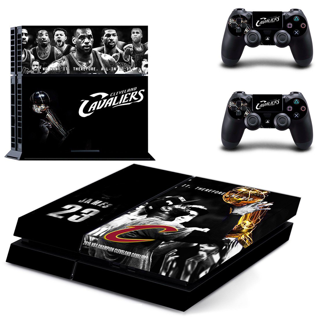 claveland cavaliers ps4 skin decal for console and controllers