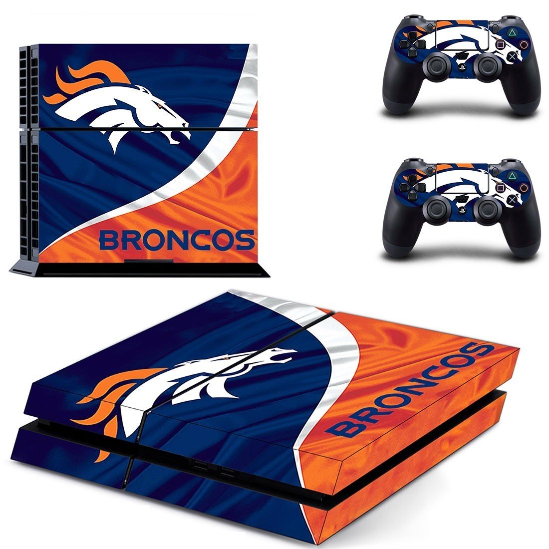 broncos ps4 skin decal for console and controllers