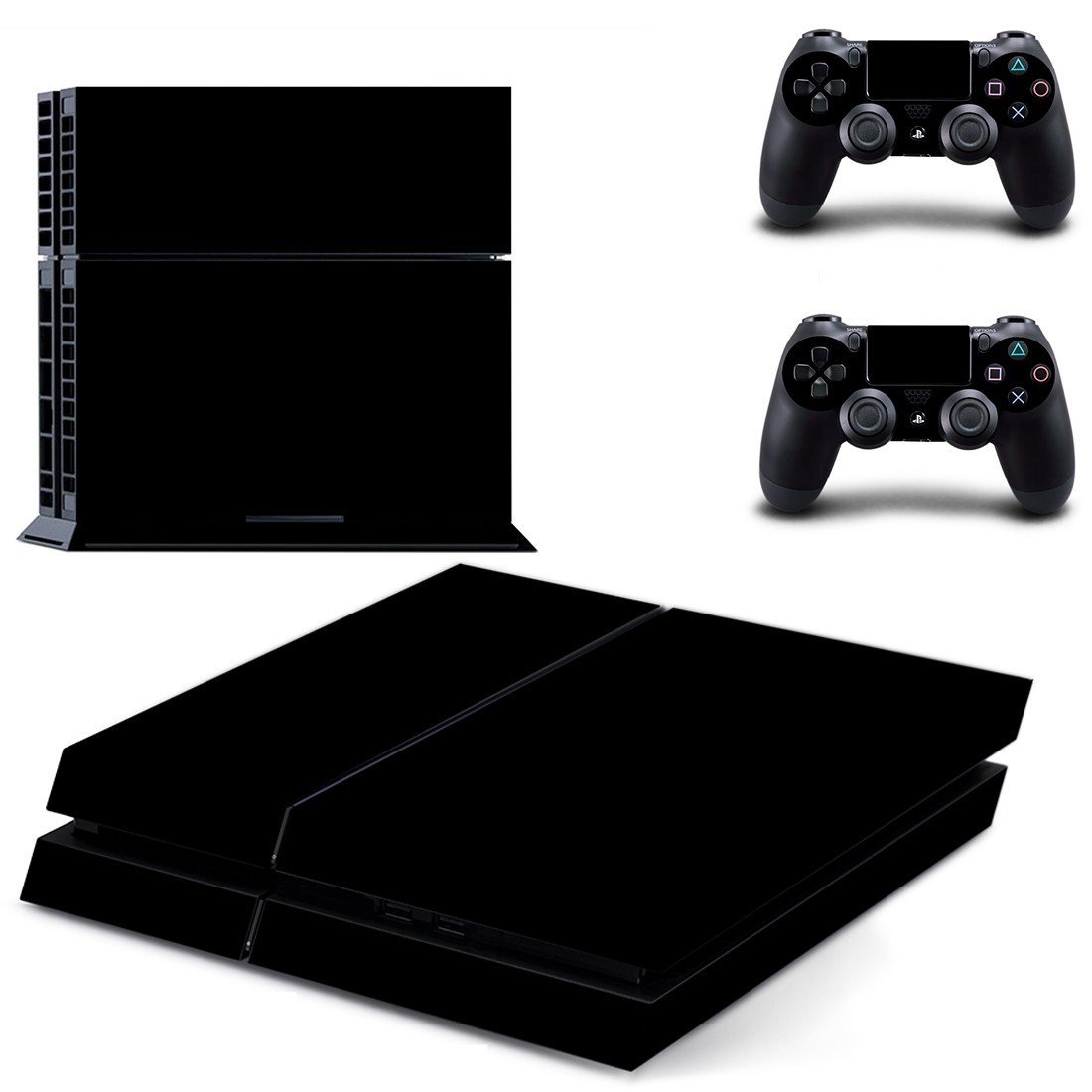black color ps4 skin decal for console and controllers