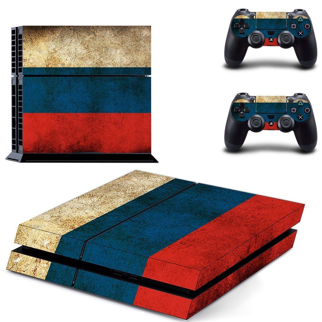 tri color wall ps4 skin decal for console and controllers