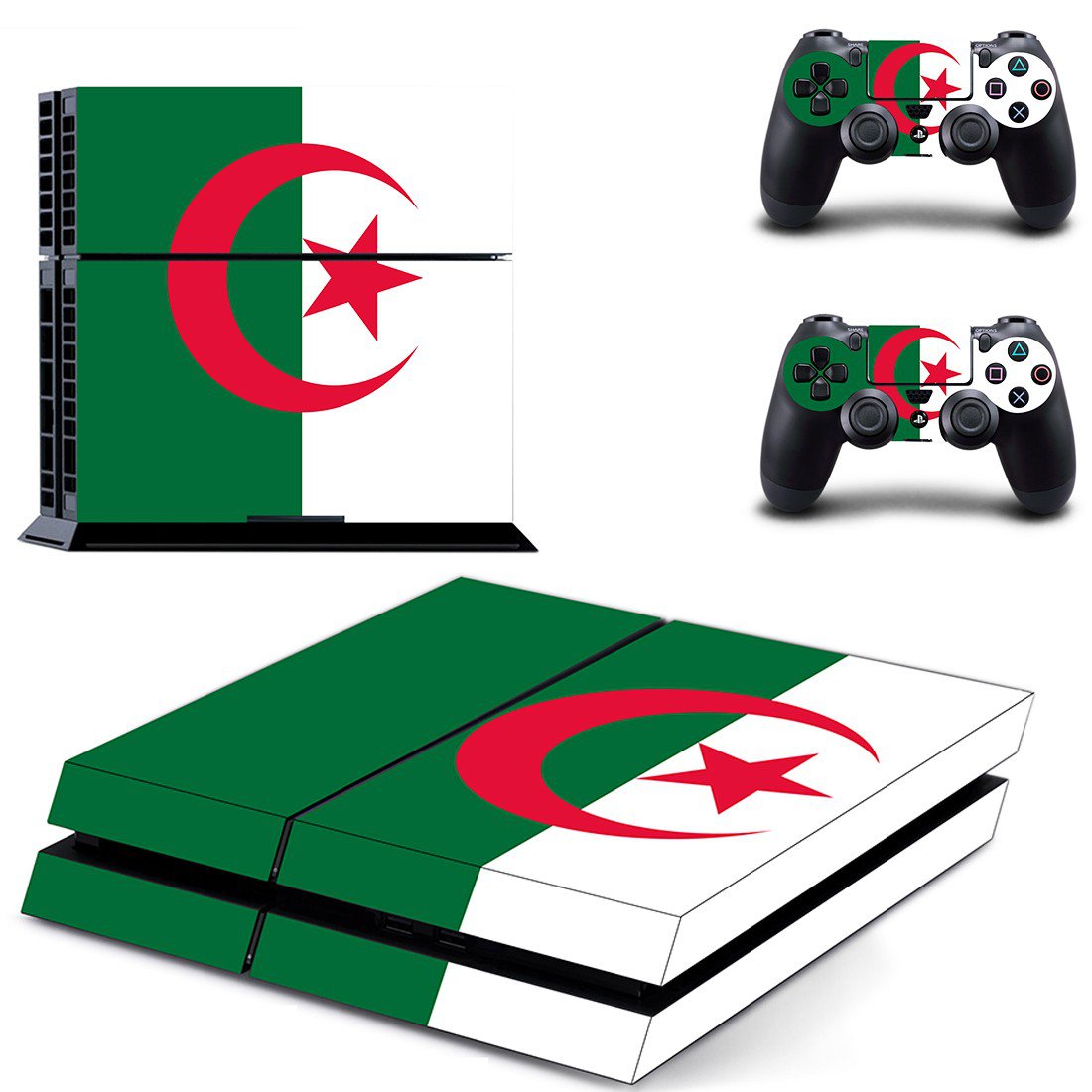 flag of algeria ps4 skin decal for console and controllers