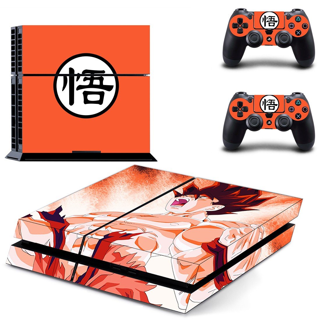 dragon ball z goku ps4 skin decal for console and controllers
