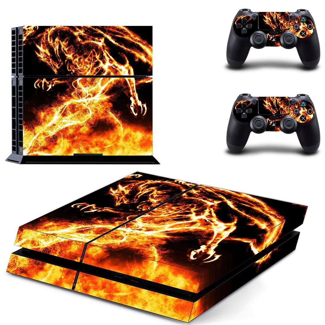 flame man ps4 skin decal for console and controllers
