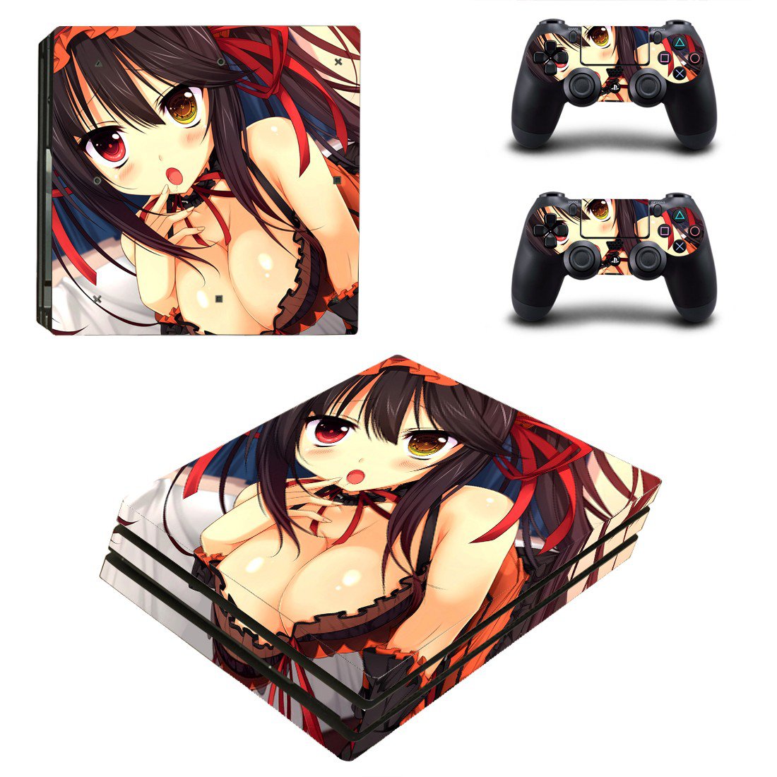 Anime Girl ps4 pro skin decal for console and controllers
