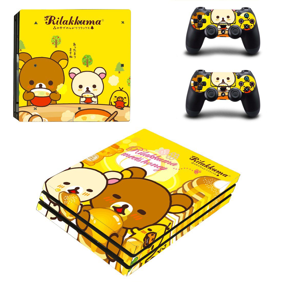 Rilakkuma meets honey ps4 pro skin decal for console and controllers
