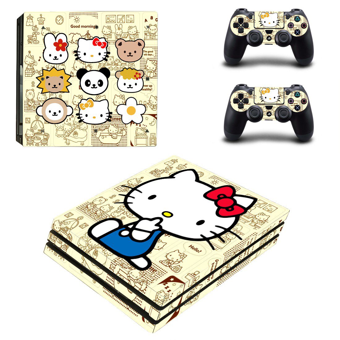 Hello Kitty ps4 pro skin decal for console and controllers