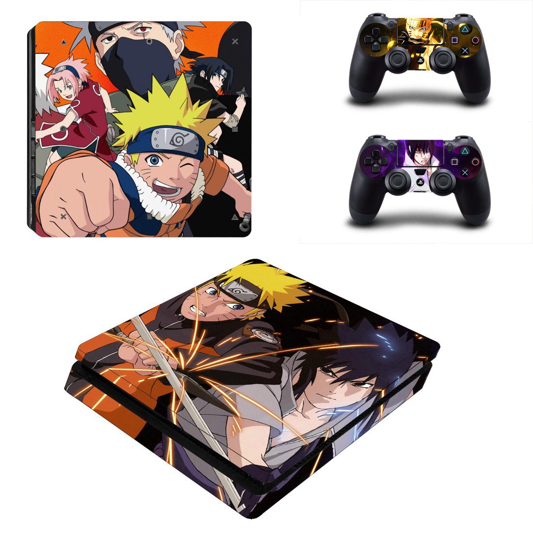 Naruto ps4 slim edition skin decal for console and controllers