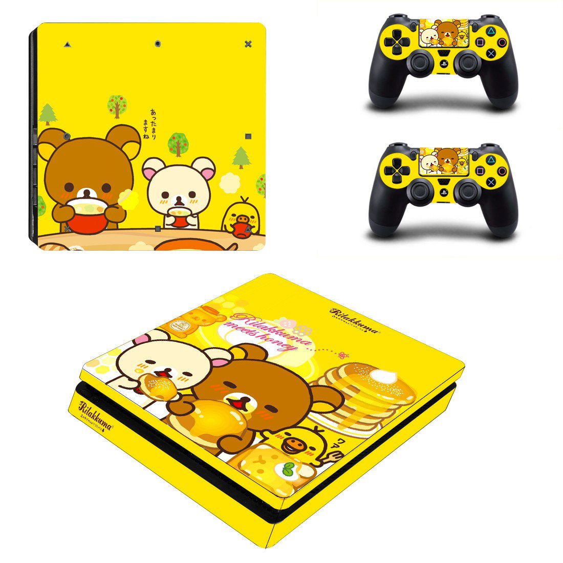 Rilakkuma ps4 slim edition skin decal for console and controllers