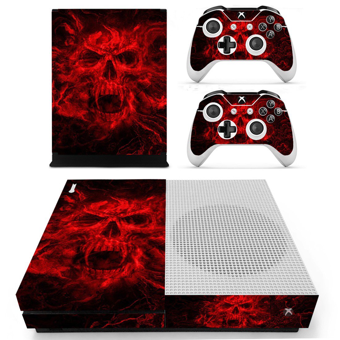 Fire Skull skin decal for Xbox one S console and controllers