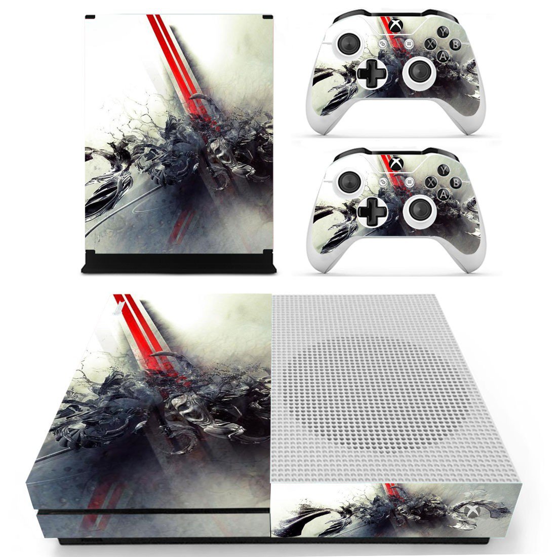 Color blast skin decal for Xbox one S console and controllers