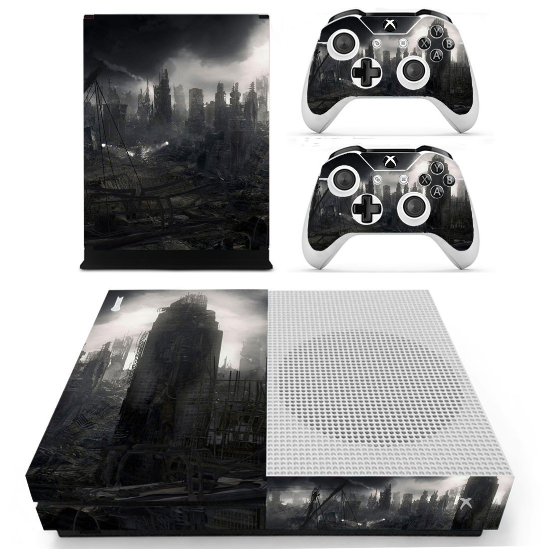 Destruction City skin decal for Xbox one S console and controllers