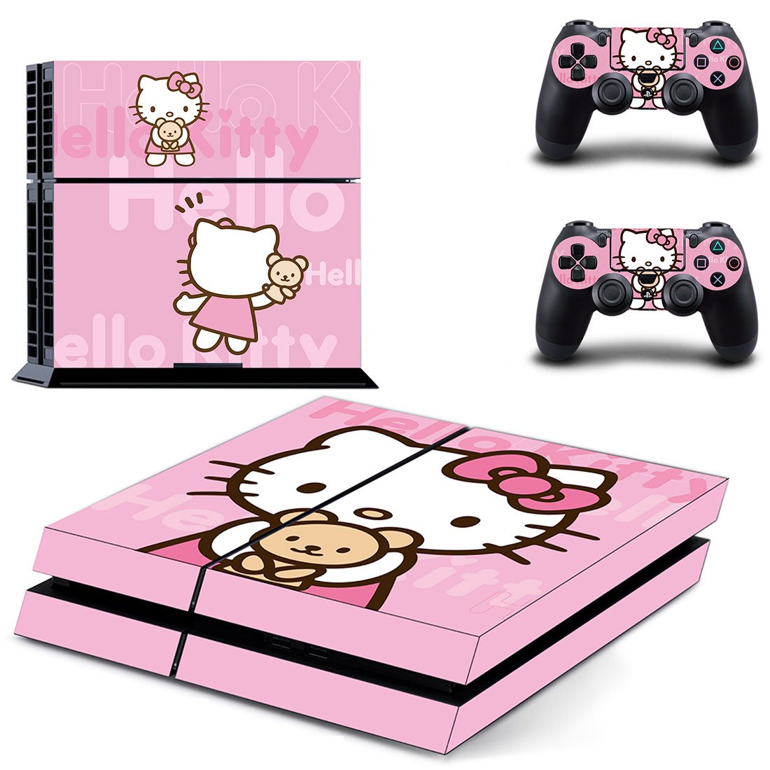 Hello Kitty skin decal for PS4 PlayStation 4 console and 2 controllers