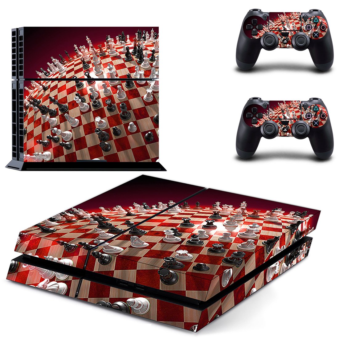 Chess Board skin decal for PS4 PlayStation 4 console and 2 controllers