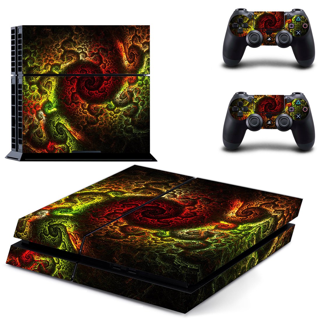 Spiral Bond skin decal for PS4 PlayStation 4 console and 2 controllers