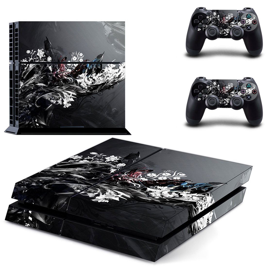 Flower Brance skin decal for PS4 PlayStation 4 console and 2 controllers