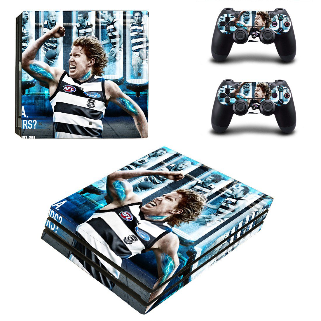 Geelong Football Club ps4 pro skin decal for console and controllers