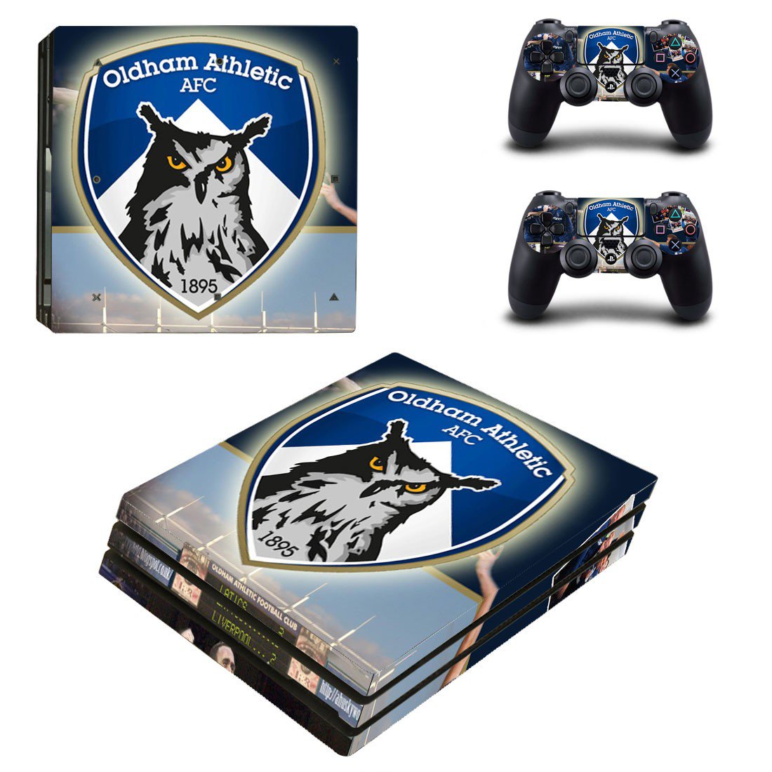 Oldham athletic AFC ps4 pro skin decal for console and controllers