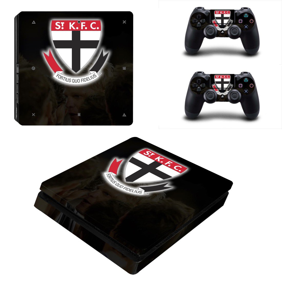 St Kilda Football Club ps4 slim edition skin decal for console and controllers