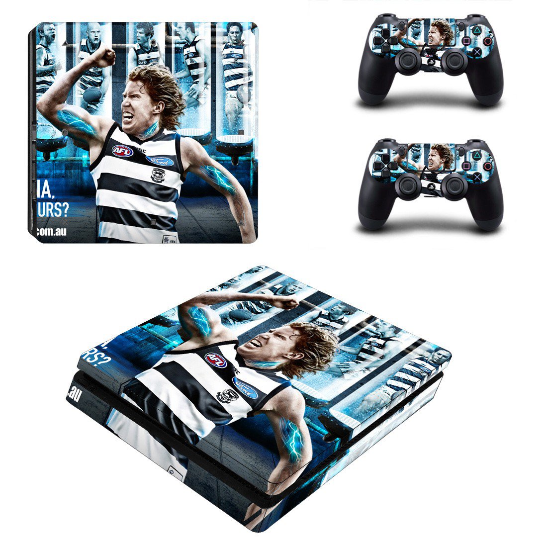 Geelong Football Club ps4 slim edition skin decal for console and controllers