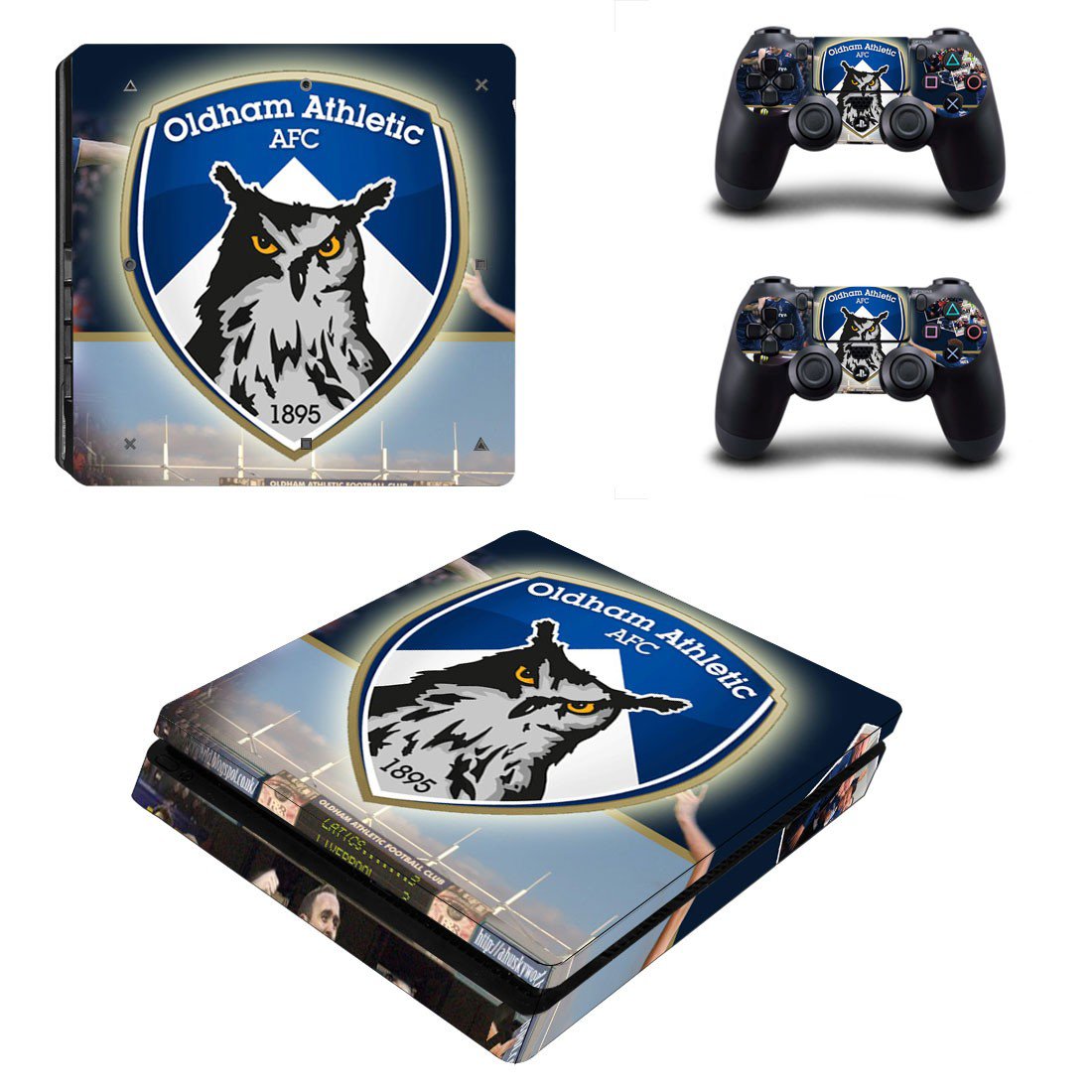 Oldham athletic AFC ps4 slim edition skin decal for console and controllers