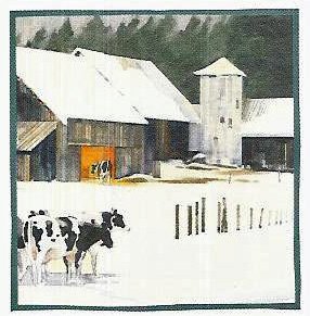 COWS IN WINTER HEAD FOR THE BARN
