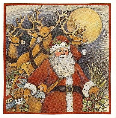 IT'S SANTA & HIS REINDEER WHO WILL BE JUMPING OVER THE MOON TONIGHT :) 8 Lang Stickers