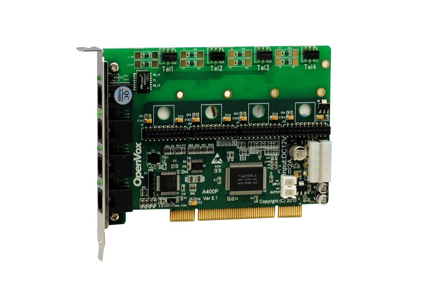 OPENVOX A400P PCI FXO FXS CARD ASTERISK PSTN POTS A400P00, USED.