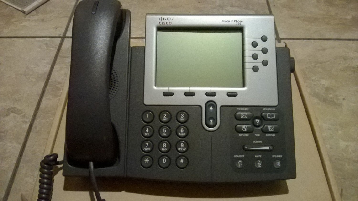 CISCO CP-7961G VOIP IP PHONE, SIP OR SCCP, USED.