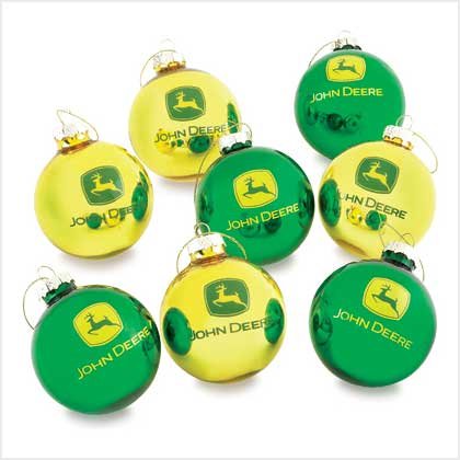 JOHN DEERE 8 PC BALL ORNAMENTS