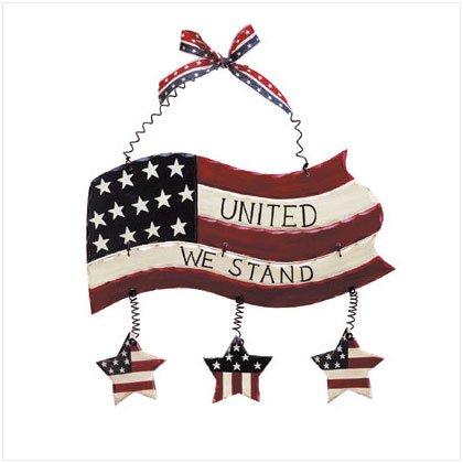 WOOD AMERICAN FLAG WALL PLQ