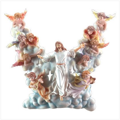 JESUS/CHERUB/CLOUDS WALL LIGHT