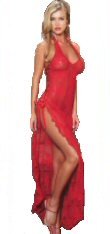 2 Piece Rose Lace Dress with Satin Ribbon & G-String Set black